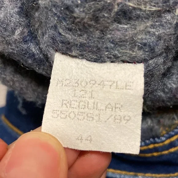 Vintage LEE Storm Rider Denim Blanket Lined Trucker Jacket Size 44 / L - Picture 10 of 16